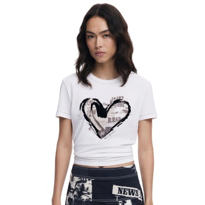 Desigual T-shirt Letter Core Branco