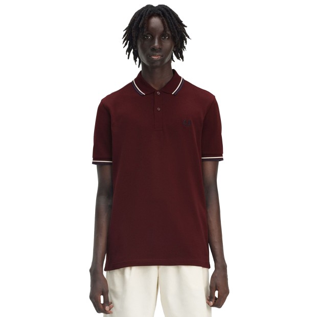 Fred Perry Polo Oxblo/ecru/tnsbl