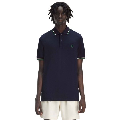 Fred Perry Polo Drkcr/lecr/lblgr
