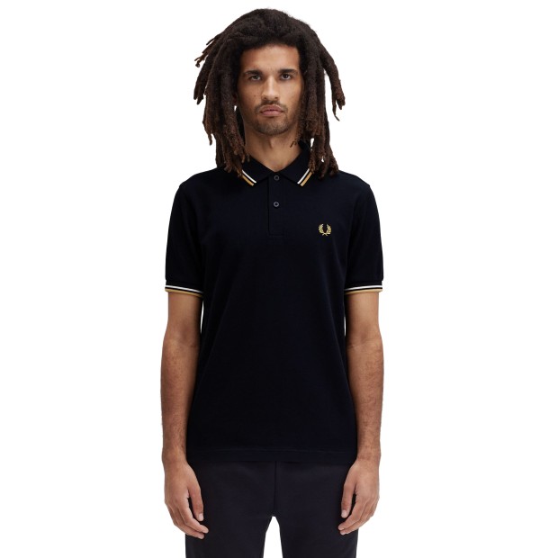Fred Perry Polo Navy/ecru/honeyc