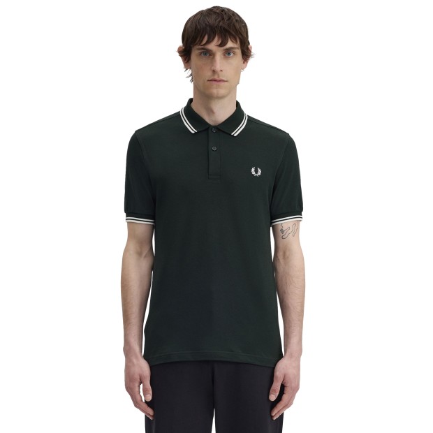 Fred Perry Polo Nightgreen/snwht