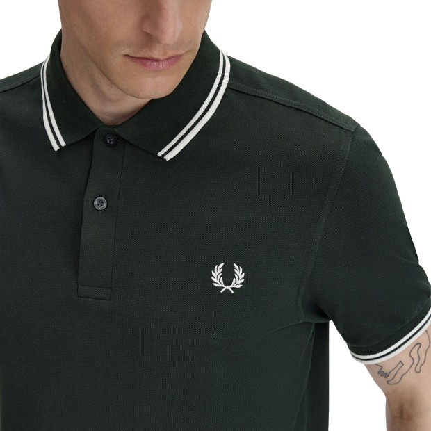 Fred Perry Polo Nightgreen/snwht