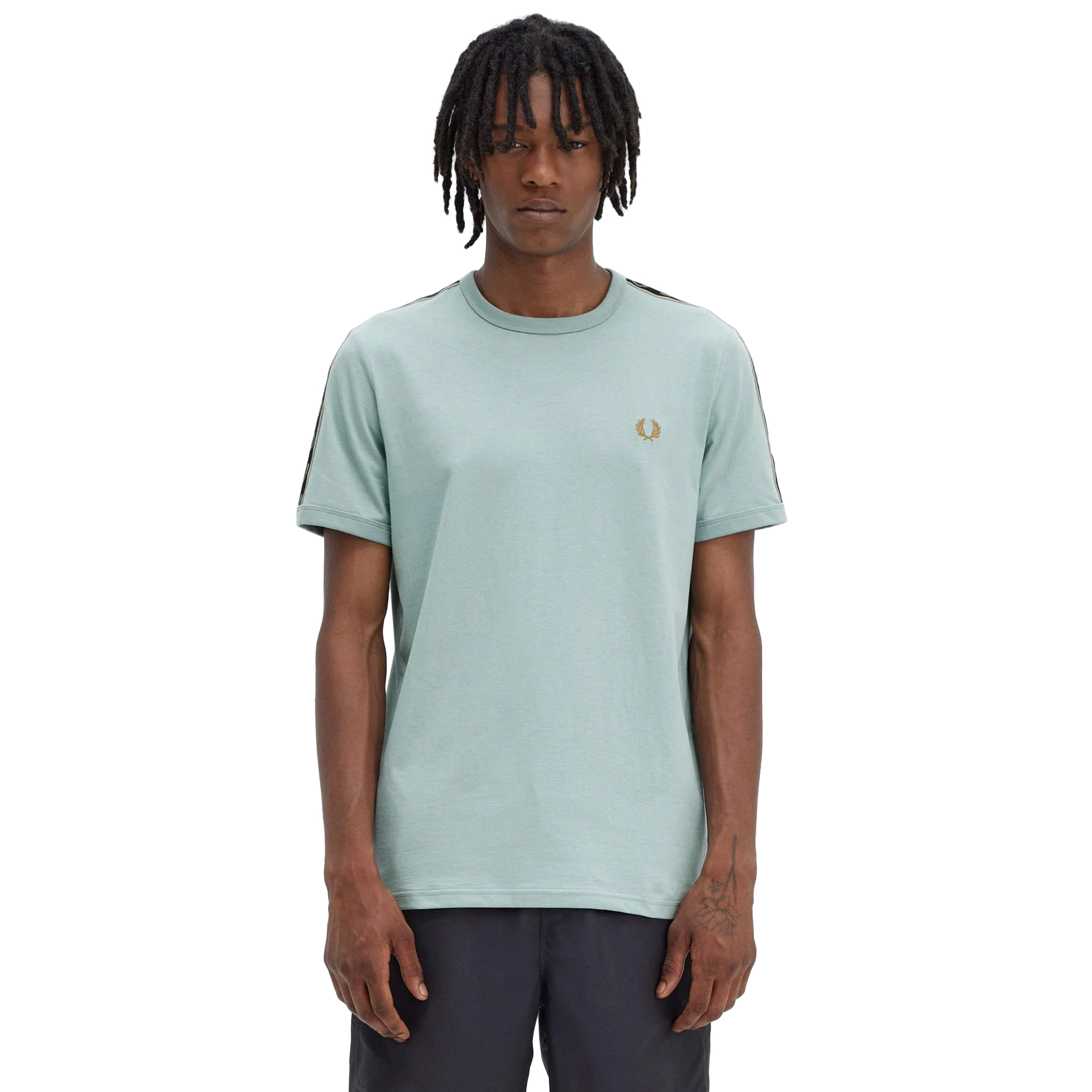 Fred Perry T -shirt Contrast Tape Warm Grey