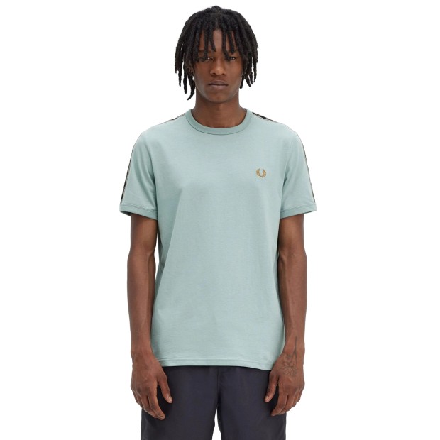 Fred Perry T -shirt Contrast Tape Warm Grey