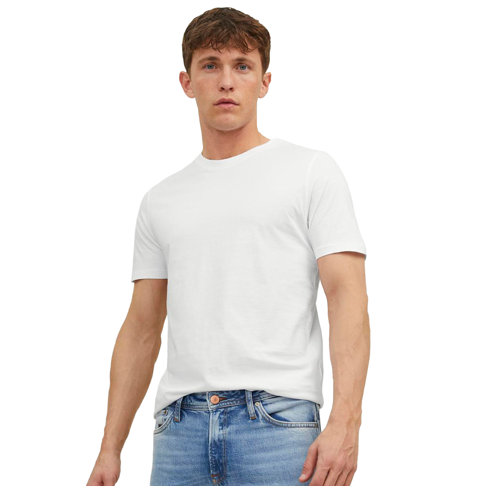 Jack & Jones T-shirt Jjeorganic Basic O-neck White Slim
