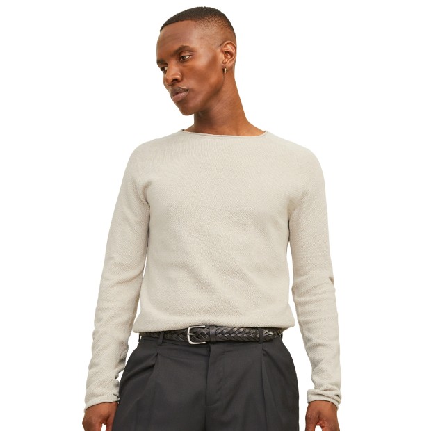 Jack & Jones Camisola Jjehill Knit Crew Neck Oatmeal Melange