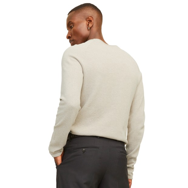 Jack & Jones Camisola Jjehill Knit Crew Neck Oatmeal Melange