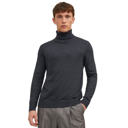 Jack & Jones Camisola Jjeemil Knit Roll Neck Dark Grey Melange
