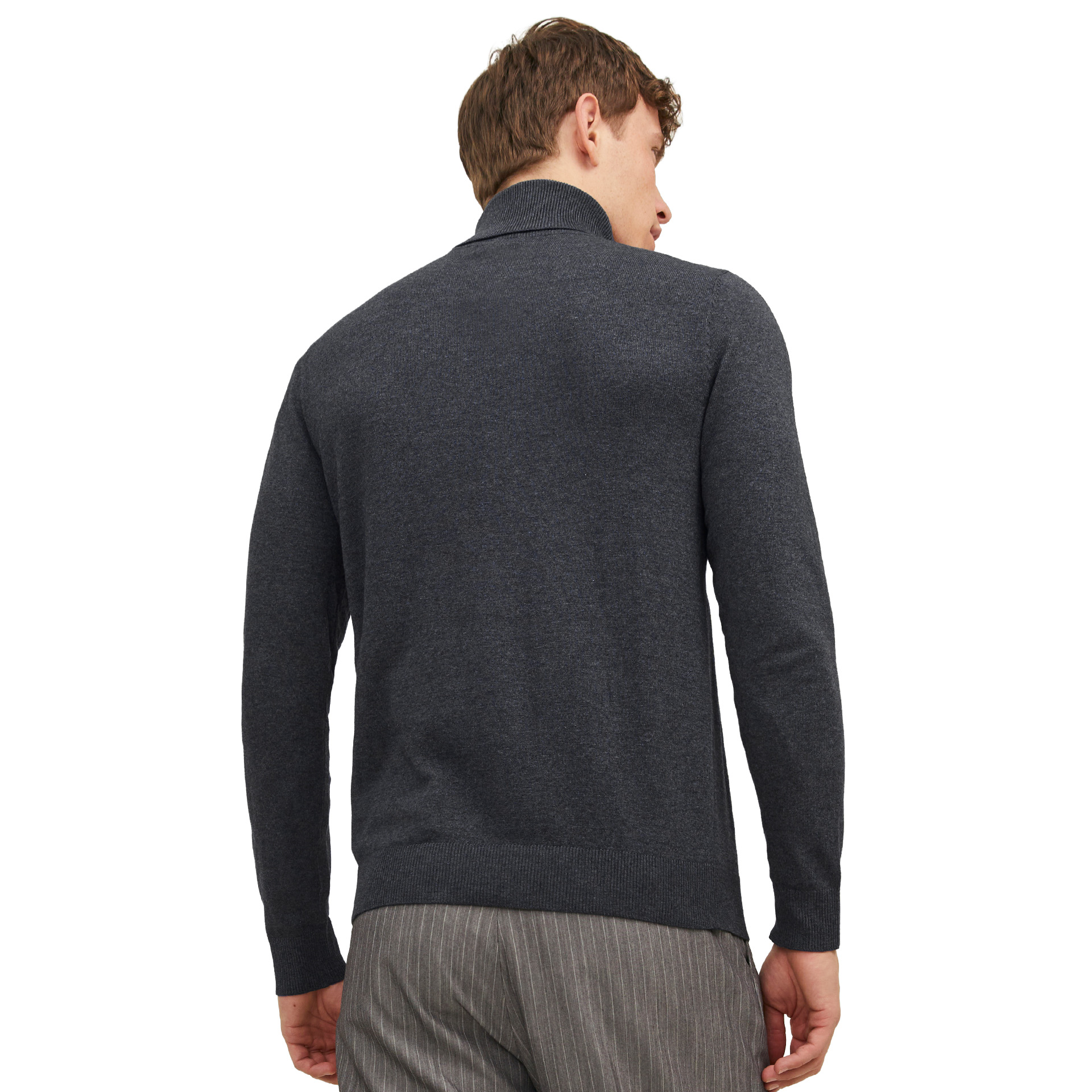 Jack & Jones Camisola Jjeemil Knit Roll Neck Dark Grey Melange