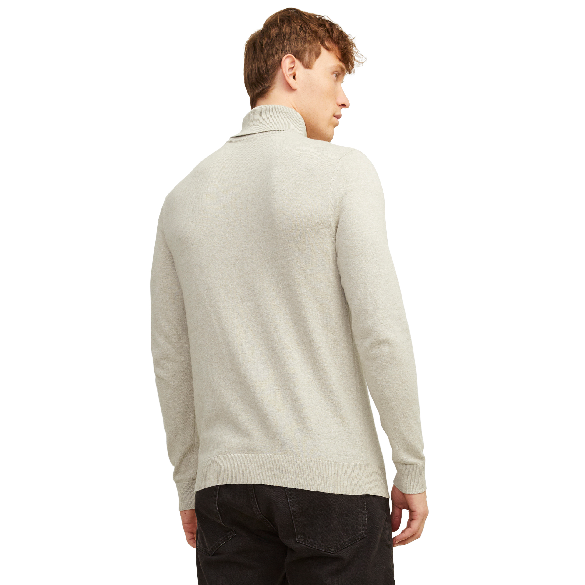 Jack & Jones Camisola Jjeemil Knit Roll Neck Oatmeal Melange