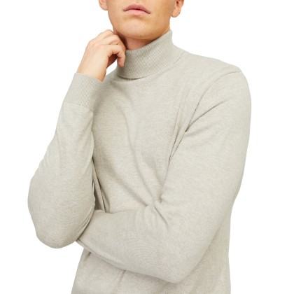 Jack & Jones Camisola Jjeemil Knit Roll Neck Oatmeal Melange
