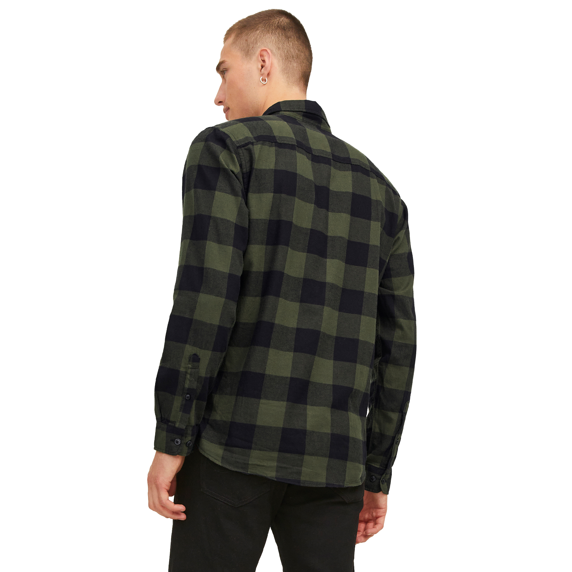 Jack & Jones Camisa Jjegingham Twill Dusty Olive Slim Fit