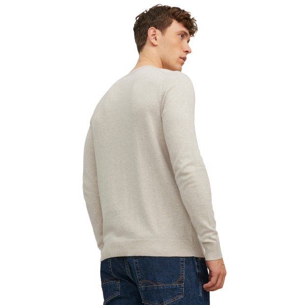 Jack & Jones Camisola Jjeemil Knit Crew Neck Oatmeal Melange