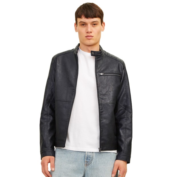 Jack & Jones Casaco Jjedylan Pu Biker Black