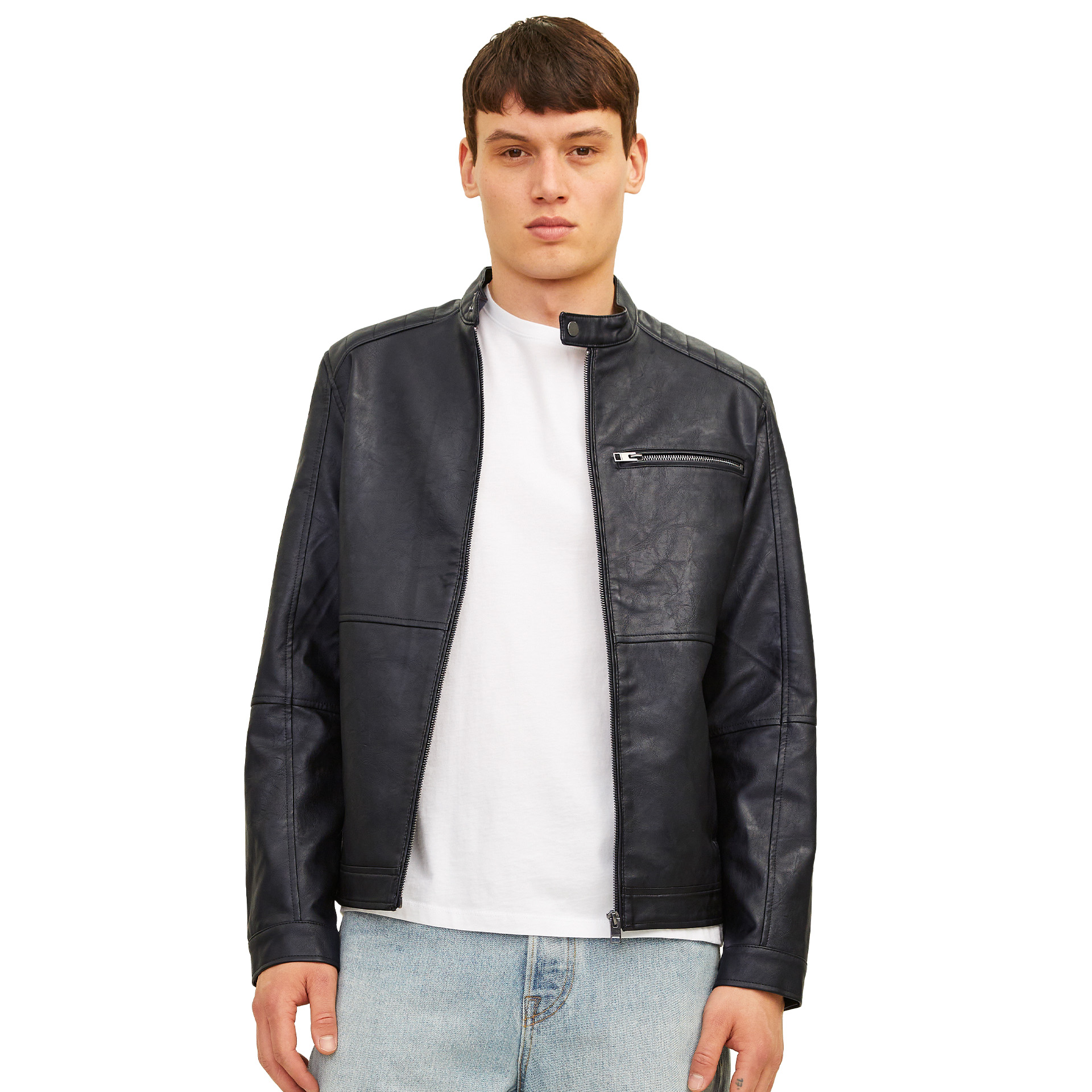 Jack & Jones Casaco Jjedylan Pu Biker Black