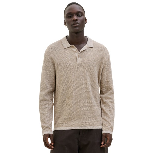 Jack & Jones Polo Jjegeorge Knit Sn Coriander W. White