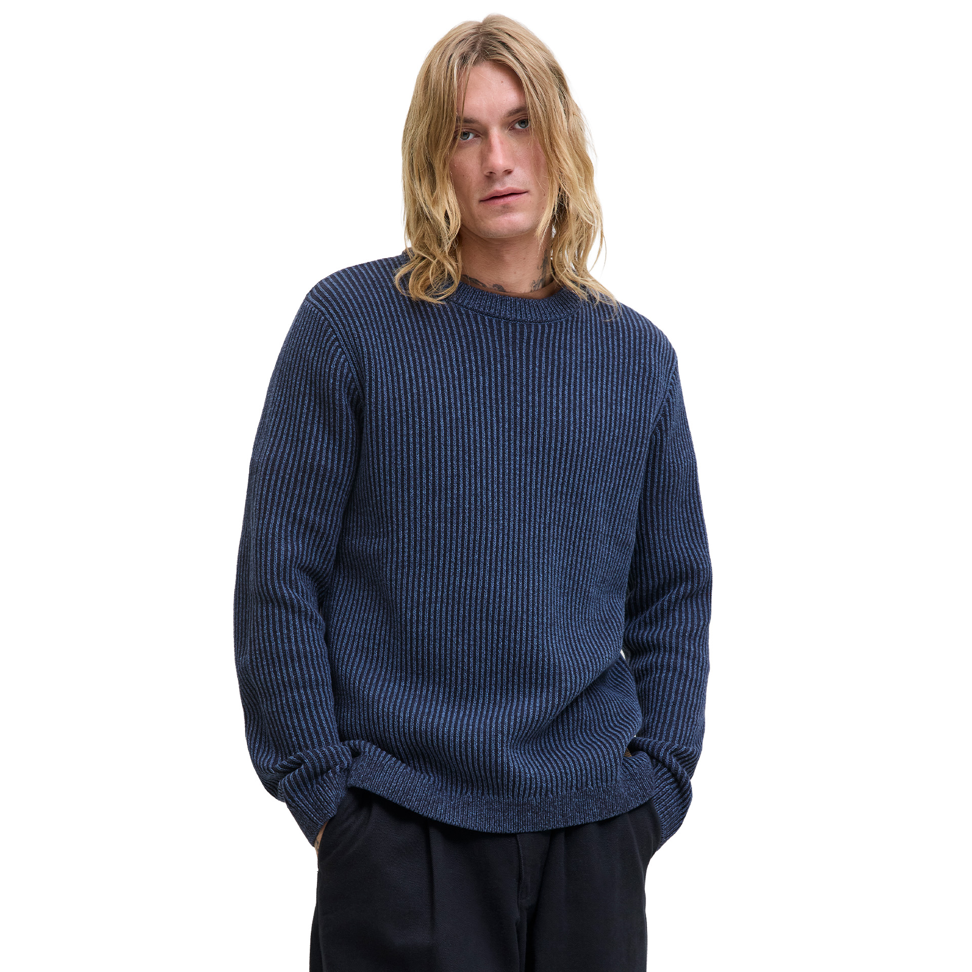 Jack & Jones Jjedover Knit Crew Neck Sn Sky Captain