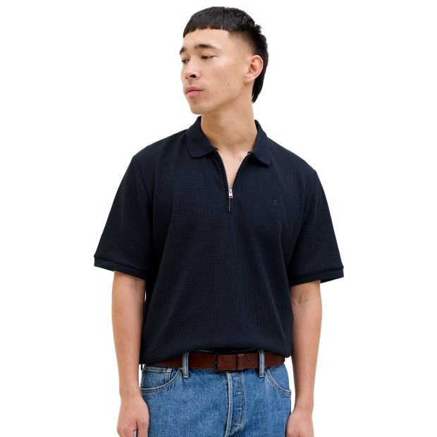 Jack & Jones Polo Jjeaustin Zip Navy Blazer Classic