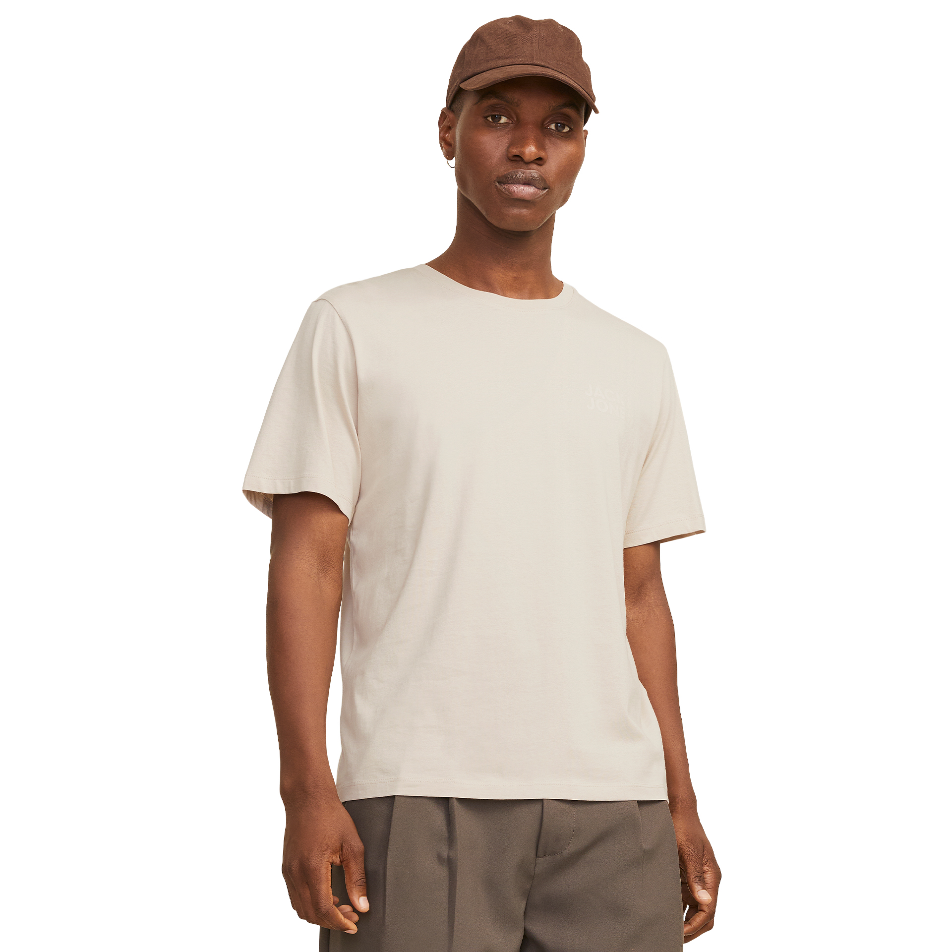 Jack & Jones T-shirt Corp Logo O-neck Moonbeam Small Print/moonbeam