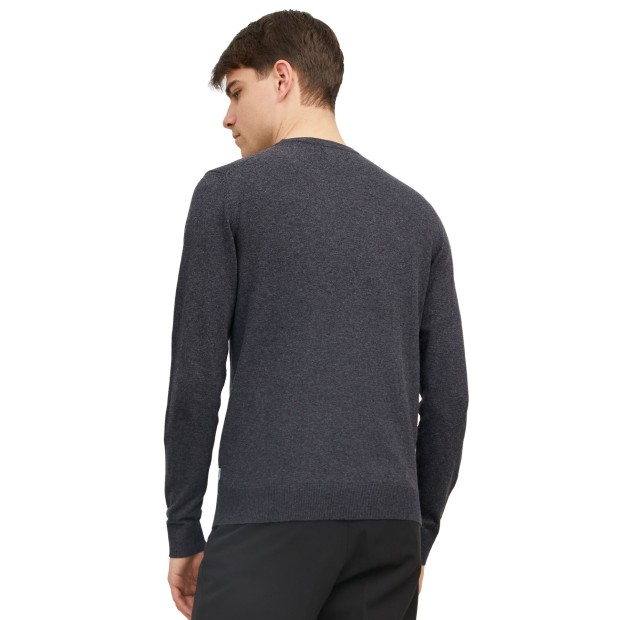 Jack & Jones Camisola Jjeemil Knit Crew Neck Dark Grey Melange