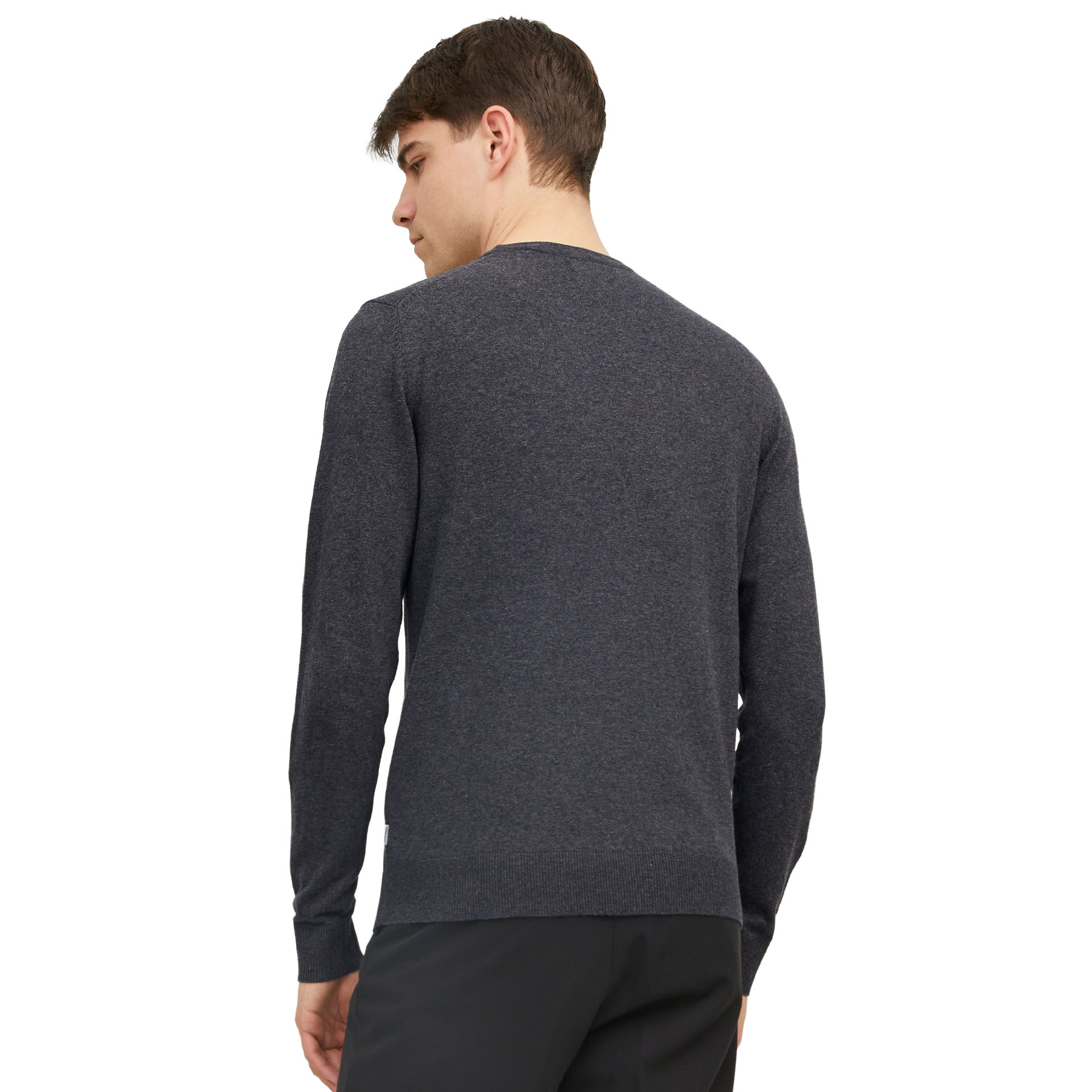 Jack & Jones Camisola Jjeemil Knit Crew Neck Dark Grey Melange