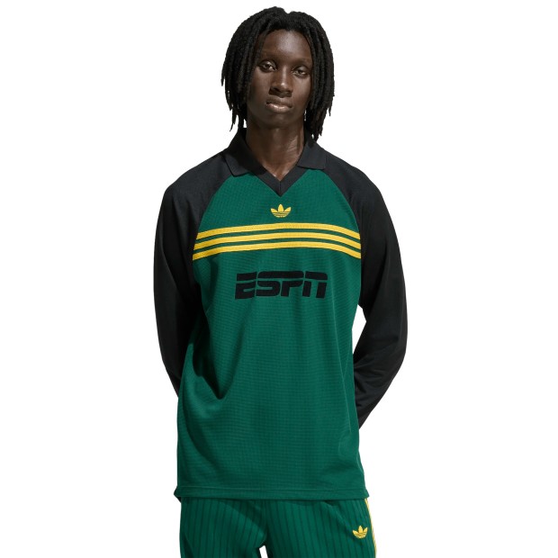 adidas Originals Polo Chest Str Ls Collegiate Green
