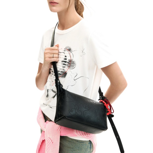 Desigual Mala Mickey Lines Huntington Negro