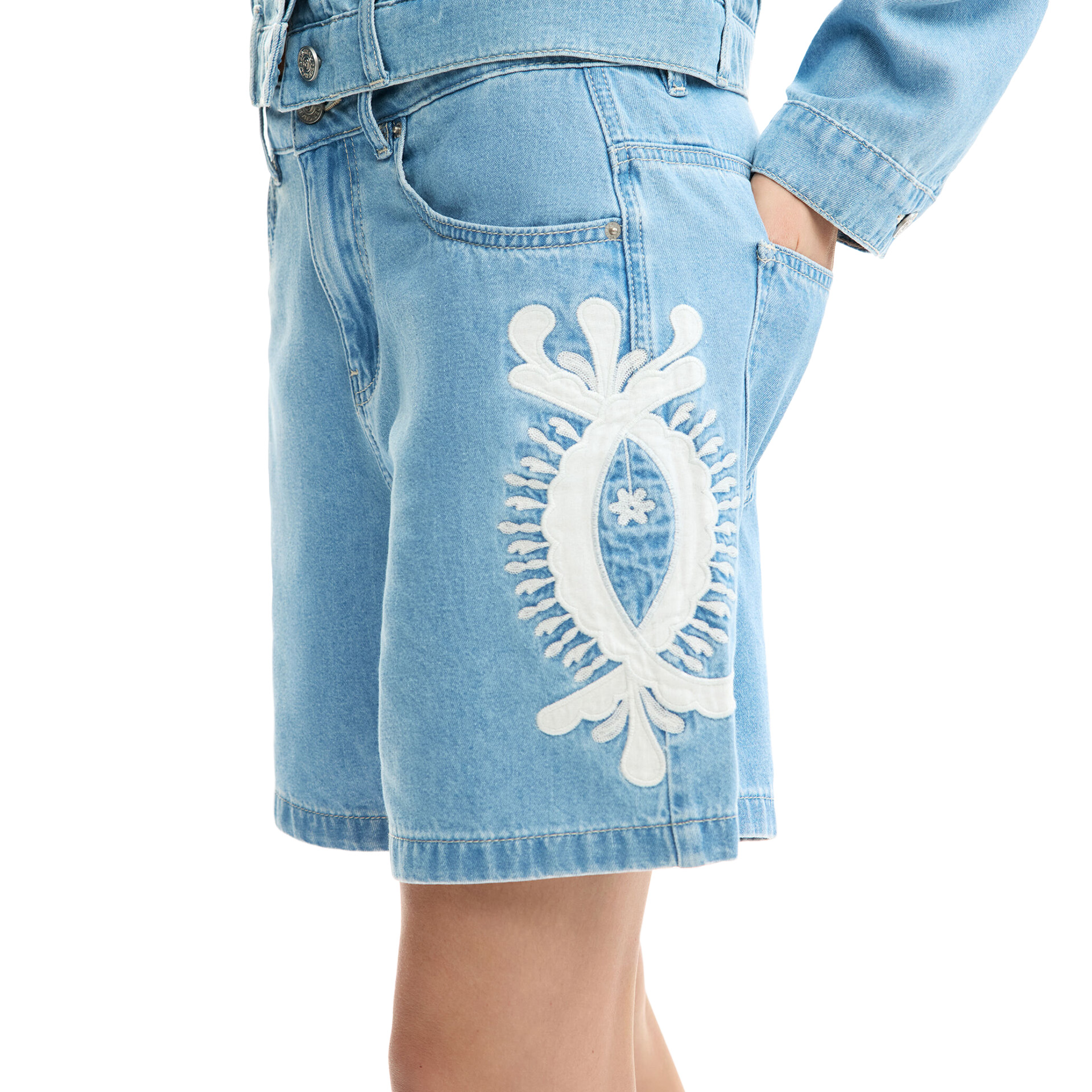 Desigual Calção Trousers Wakanda Denim Med Wash