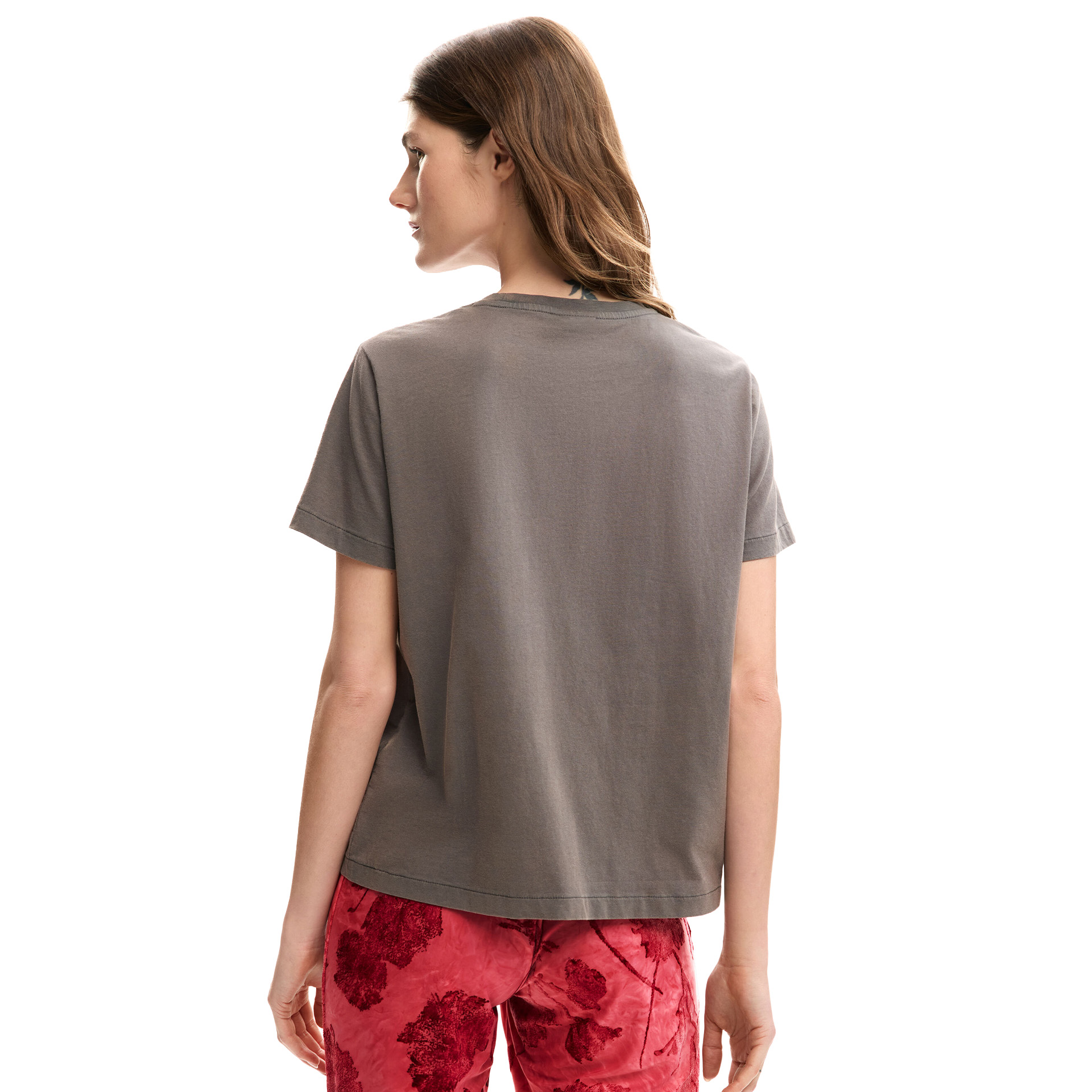 Desigual T-shirt Tiger Cor Neutral Gray