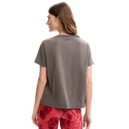 Desigual T-shirt Tiger Cor Neutral Gray