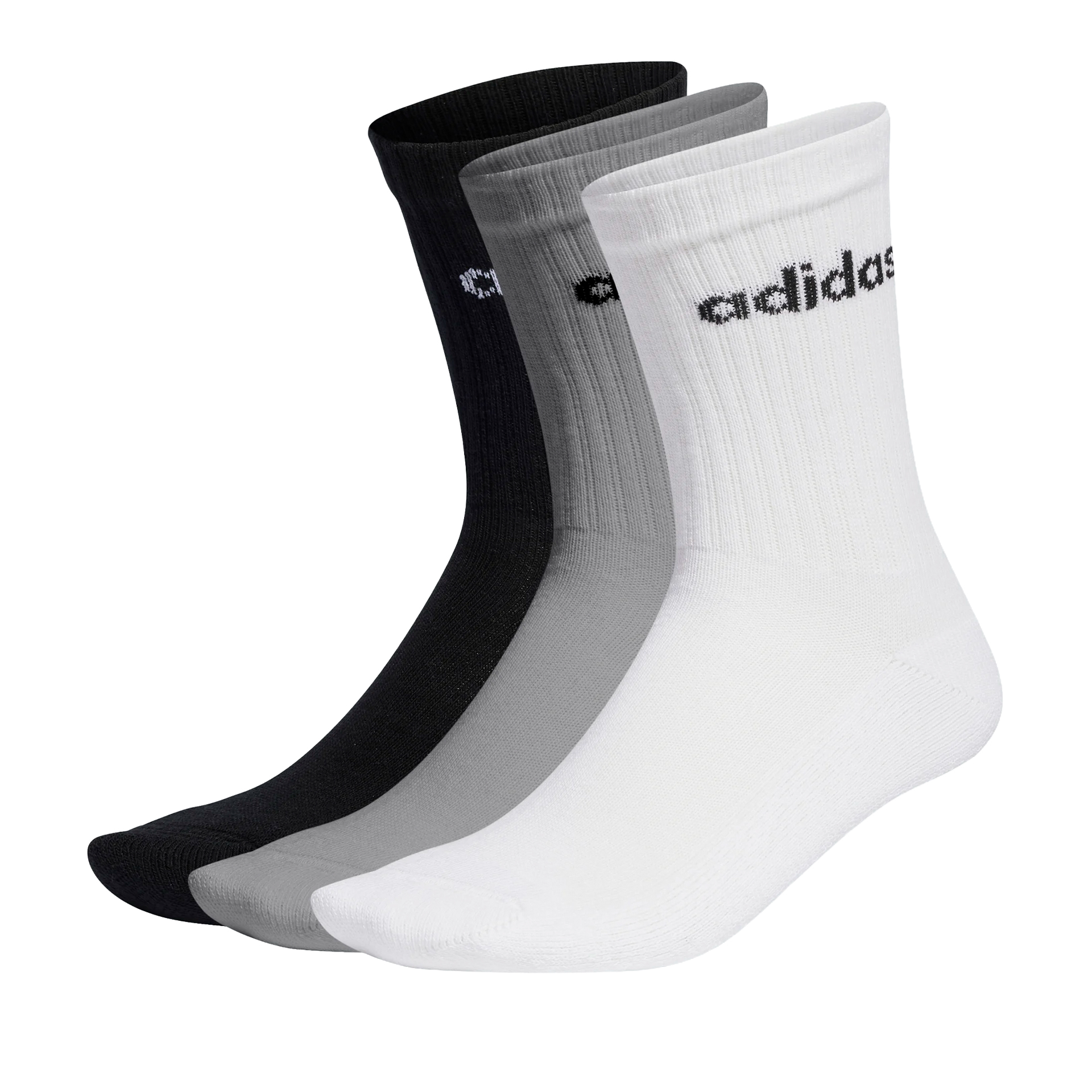 adidas Originals Meias 3p C Lin Crew Grey/white/black