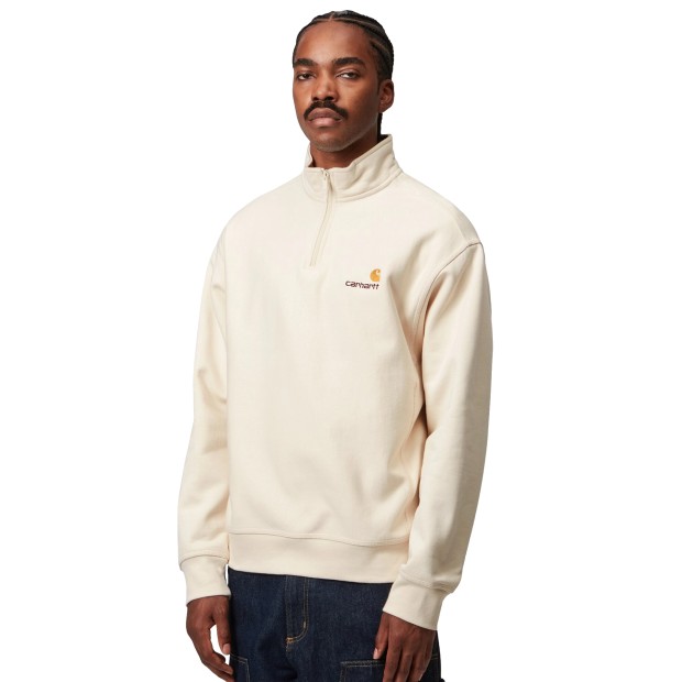 Carhartt Wip Sweat Half Zip American Script Natural