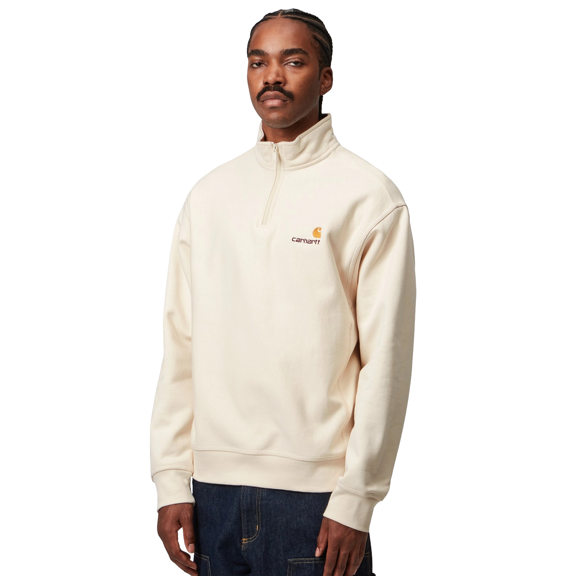 Carhartt Wip Sweat Half Zip American Script Natural