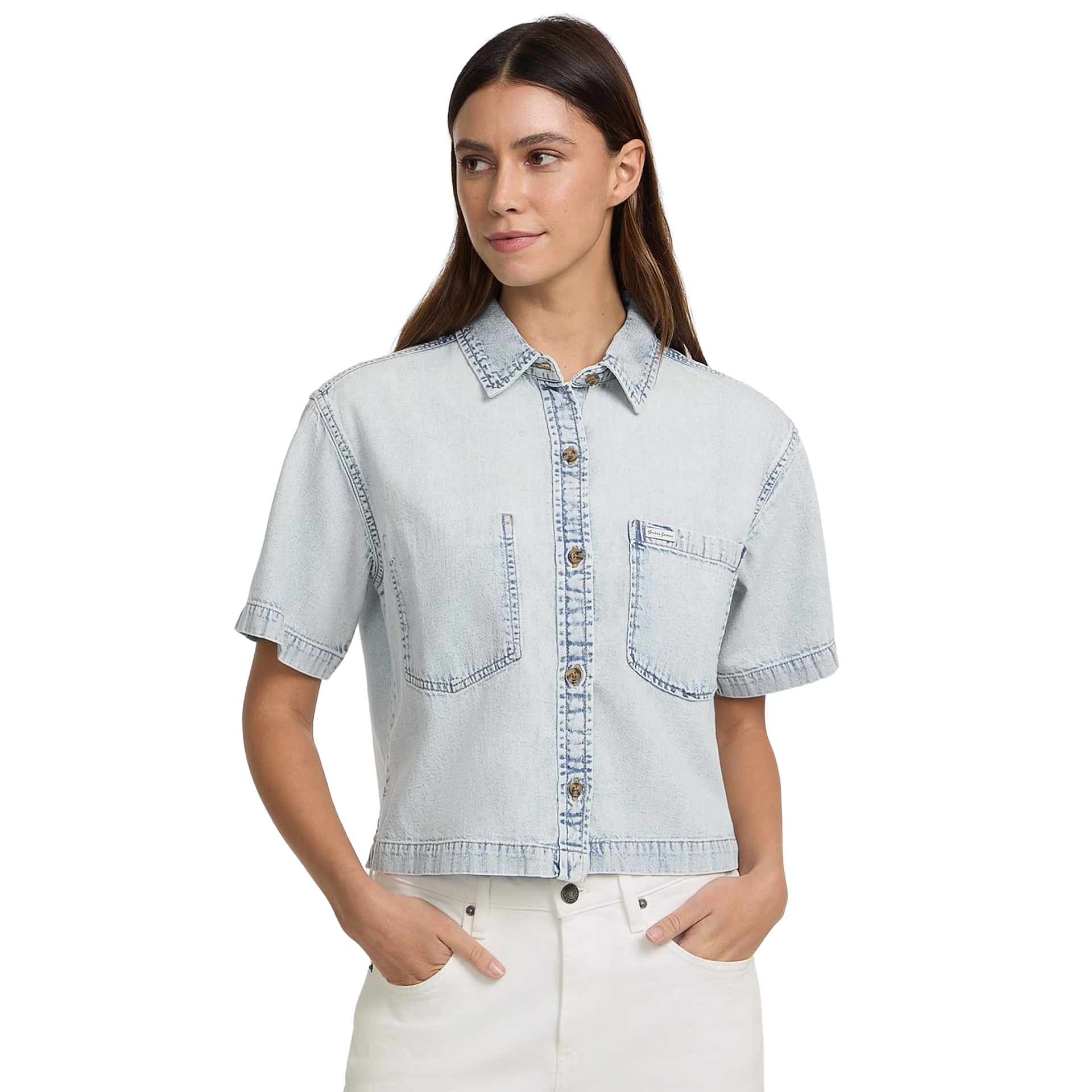 Guess Camisa Boxy River Light Vinta