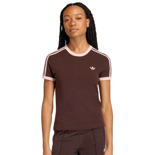 adidas Originals T-shirt 3 Stripes Slim Aurora Coffee