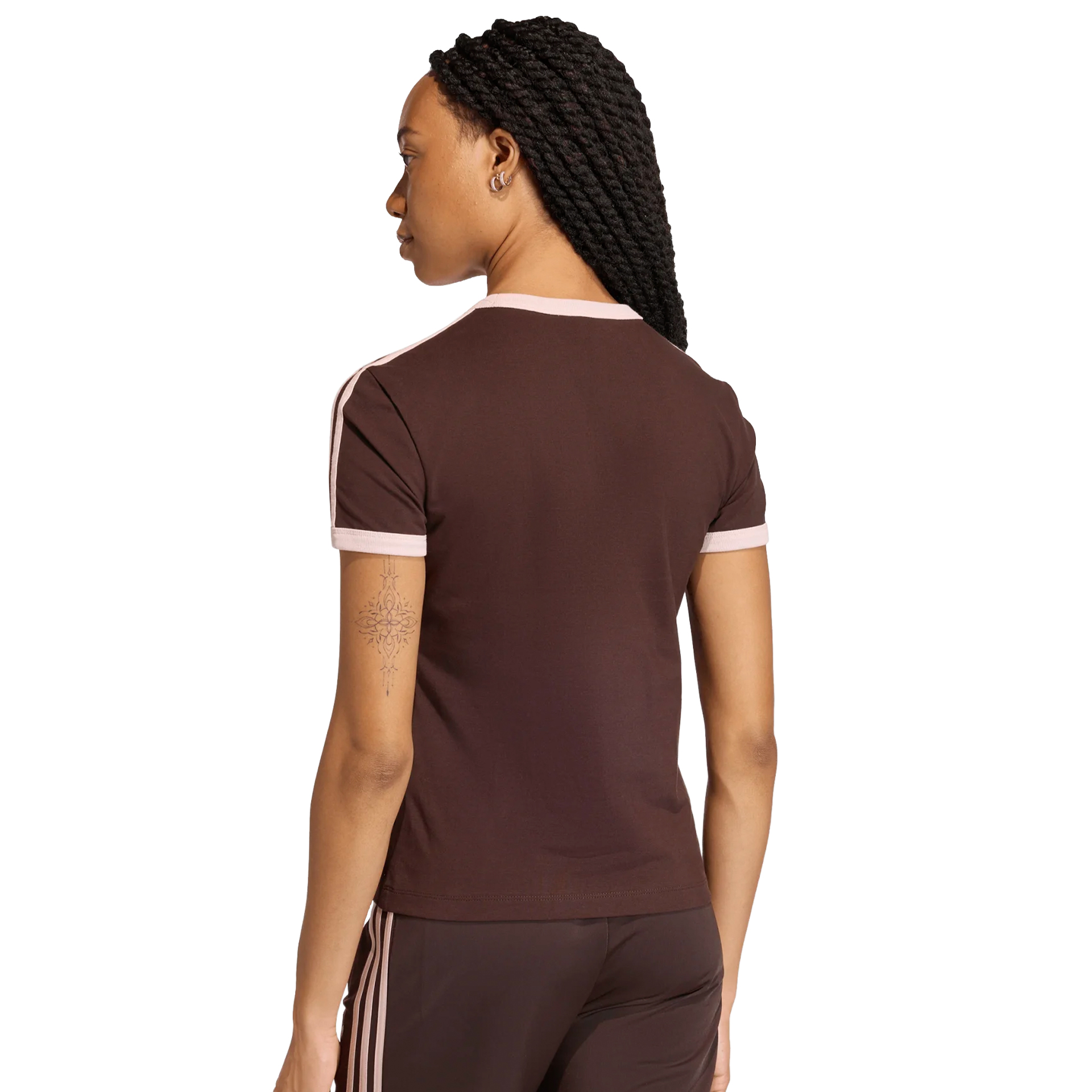 adidas Originals T-shirt 3 Stripes Slim Aurora Coffee
