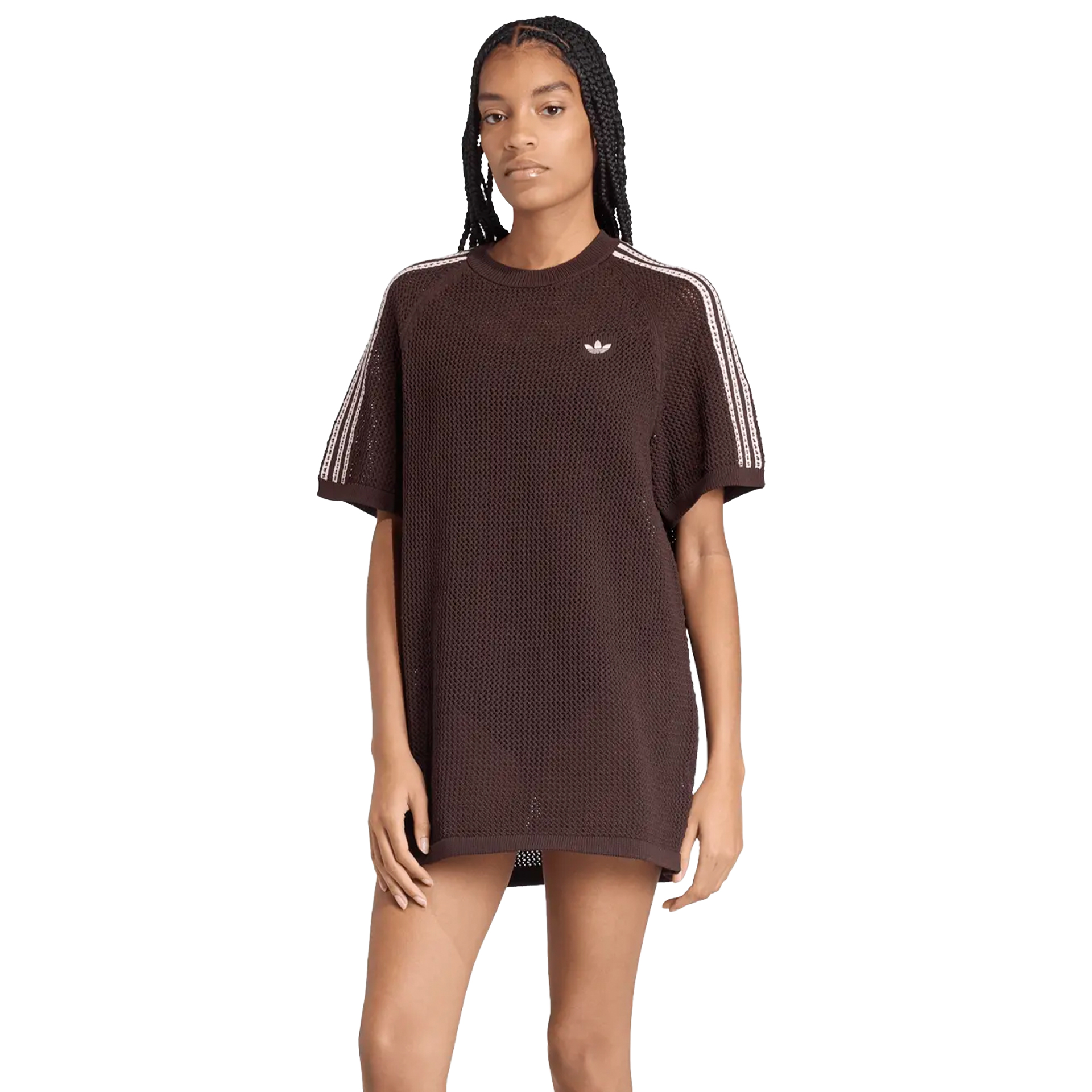 adidas Originals Vestido Knitted Crochet Aurora Coffee