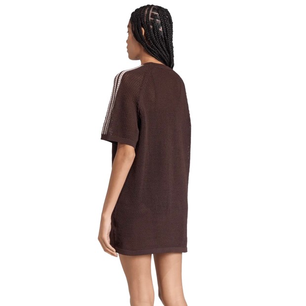 adidas Originals Vestido Knitted Crochet Aurora Coffee