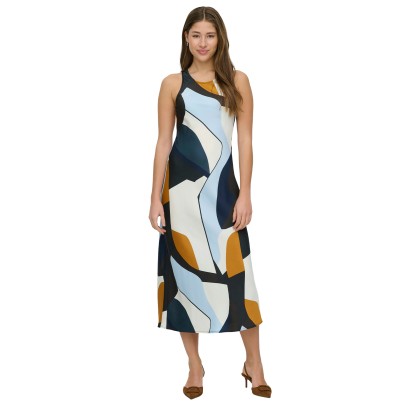 Only Vestido Chigo Life Slip Midi Navy Blazer Mega Geometric Only Vestido Chigo Life Slip Midi Navy Blazer Mega Geometric