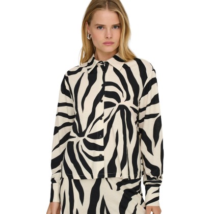 Only Camisa Sakura Ls Reg Black Flower