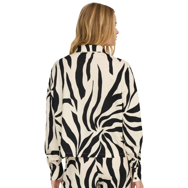 Only Camisa Sakura Ls Reg Black Flower