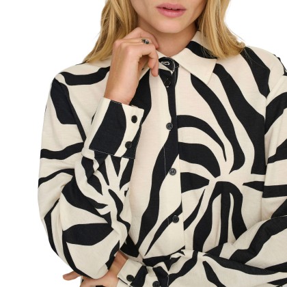 Only Camisa Sakura Ls Reg Black Flower