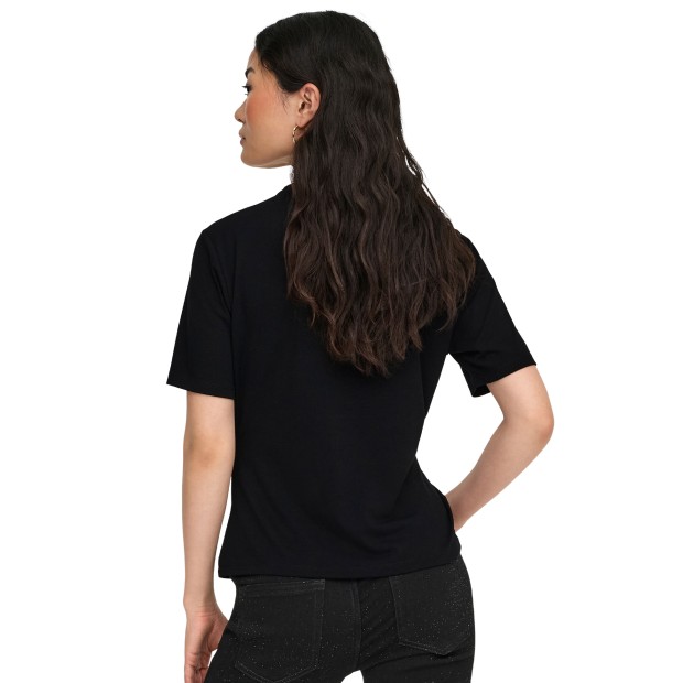 Only T-shirt Elena Detail Black Gold Emblem