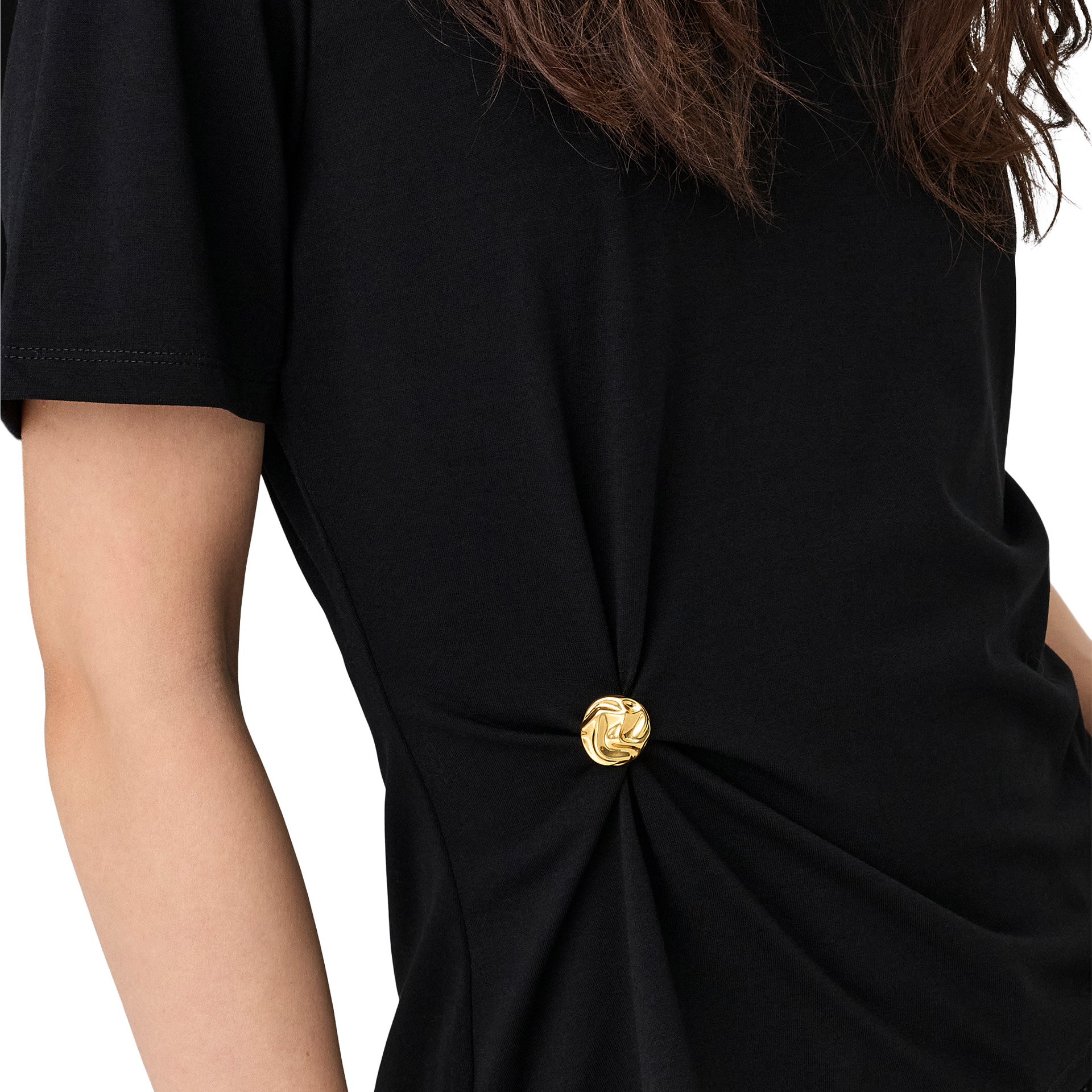 Only T-shirt Elena Detail Black Gold Emblem