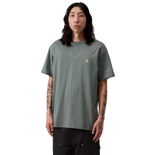 Carhartt Wip T-shirt Chase Velvet Green / Gold