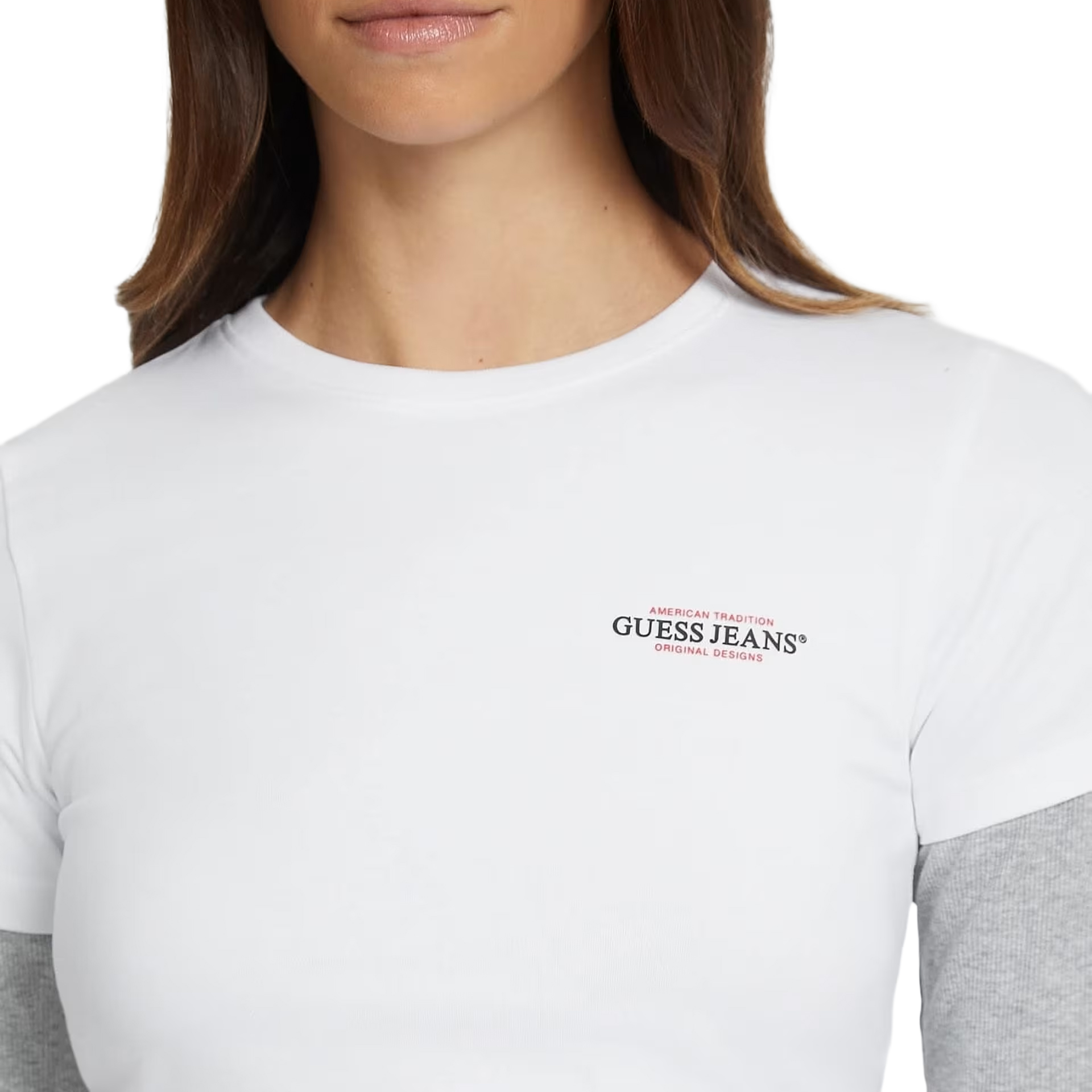 Guess T-shirt Slim Mini America Pure White
