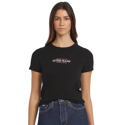 Guess T-shirt Slim American Tr Jet Black
