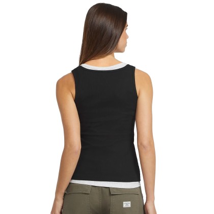 Guess Top Tank Slim Rib Emb Jet Black