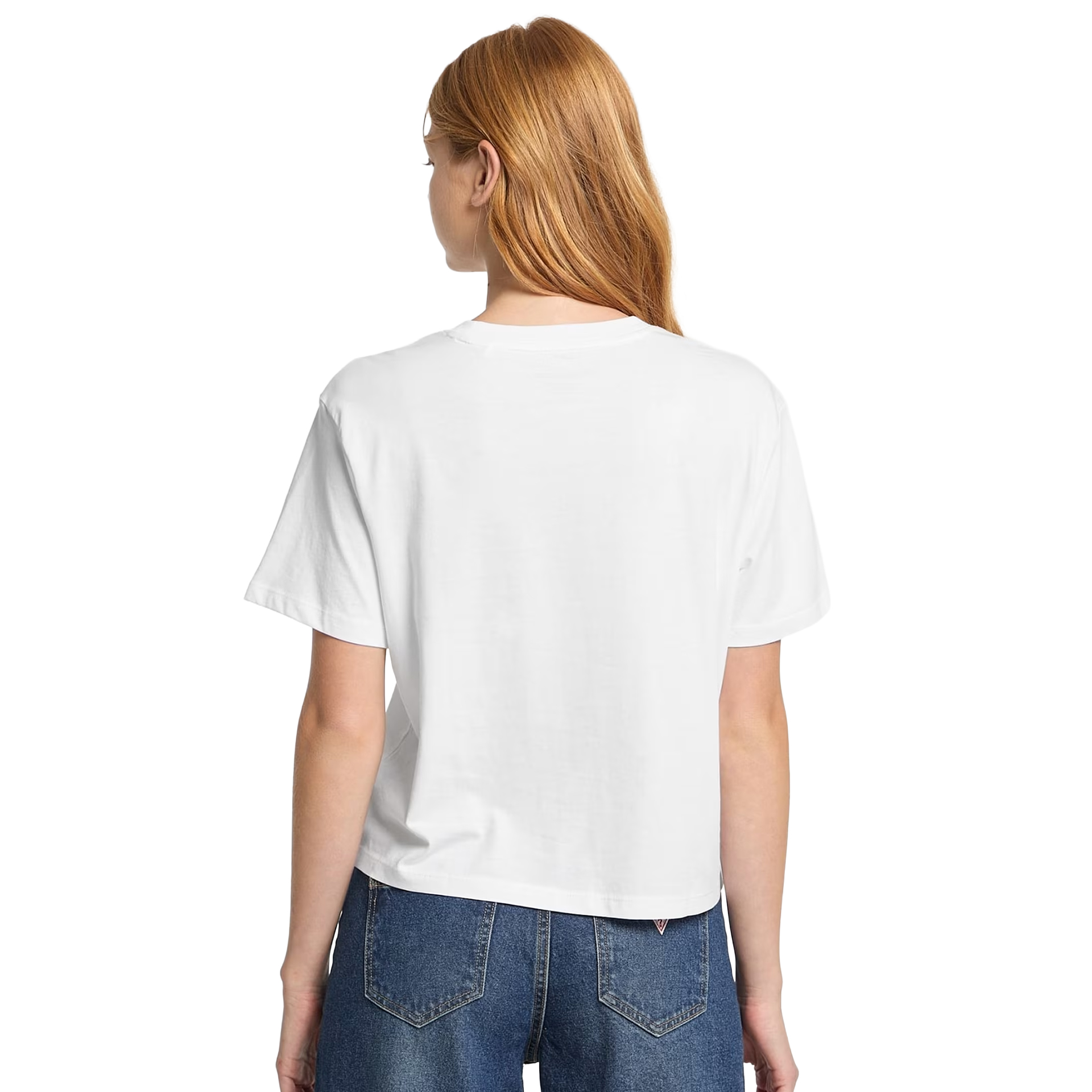 Guess T-shirt Boxy Embro Logo Pure White