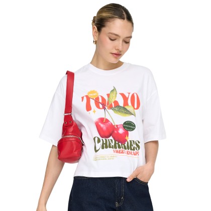 Only Top Jossi Life O-neck Bright White Tokyo